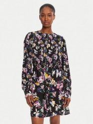 Desigual Sukienka codzienna Flor Acrilica 25WWVW09 Czarny Regular Fit. Czarne sukienki damskie Desigual, na co dzień, l, bez wzorów, z wiskozy, bez kołnierzyka, bez ramiączek, proste. Za 419.99 zł.
