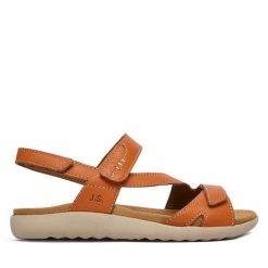 Sandały Josef Seibel. Brązowe sandały damskie Josef Seibel, bez wzorów, bez obcasa, na płaskiej podeszwie, bez zapięcia. Za 429.99 zł.