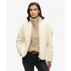 Polar z pełnym zamkiem Active. Białe koszulki sportowe damskie Superdry., bez wzorów, z polaru, bez kołnierzyka, bez ramiączek. Za 276.55 zł.