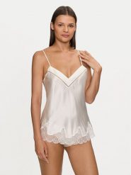 Simone Pérèle Koszulka piżamowa Nocturne 17F900 Écru Comfort Fit. Koszule nocne damskie Simone Pérèle, bez wzorów, z jedwabiu, bez ramiączek. Za 249.99 zł.