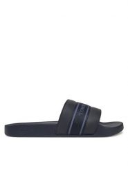 Tommy Hilfiger Klapki Hilfiger Poolside With Webbing FW0FW08529 Granatowy. Niebieskie klapki damskie Tommy Hilfiger, bez wzorów, ze skóry, bez obcasa. Za 99.99 zł.