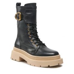 Trapery GINO ROSSI. Czarne kozaki damskie Gino Rossi. Za 429.99 zł.