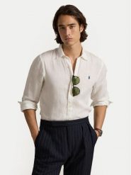 Polo Ralph Lauren Koszula 710968915014 Biały Slim Fit. Białe koszule męskie Polo Ralph Lauren, l, bez wzorów, ze lnu, bez kołnierzyka, bez ramiączek. Za 814.99 zł.