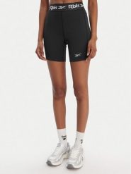 Reebok Szorty sportowe RK25607CCW Czarny Slim Fit. Czarne szorty sportowe damskie Reebok, s, bez wzorów, z syntetyku, sportowe, na fitness i siłownię. Za 79.99 zł.