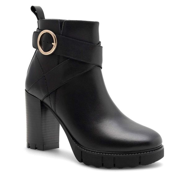 Botki Sergio Bardi. Czarne botki damskie Sergio Bardi, bez obcasa, na słupku, bez zapięcia. Za 399.99 zł.