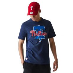 Koszulka Phillie Nos MLB Regular. Niebieskie koszulki sportowe męskie New Era, s, bez wzorów, z materiału, bez kołnierzyka, bez ramiączek, trekkingowe. Za 174.00 zł.