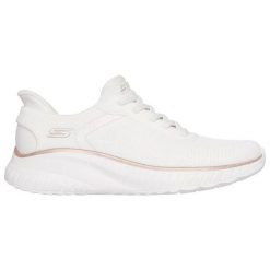 Buty sportowe damskie Skechers Bobs Squad Chaos SLIP-INS. Białe obuwie sportowe damskie Skechers, bez wzorów. Za 339.00 zł.