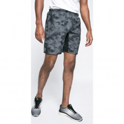 Reebok - Szorty. Szare krótkie spodenki sportowe męskie Reebok, z poliesteru. W wyprzedaży za 99.90 zł.