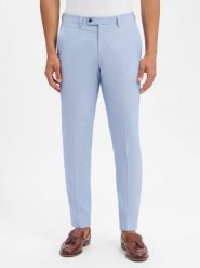 Finshley & Harding London spodnie garniturowe Mężczyźni niebieski, 48. Niebieskie eleganckie spodnie męskie Finshley & Harding London, m, bez wzorów, z syntetyku. Za 349.95 zł.