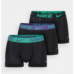Bokserki Nike Essential Micro 3 szt. czarne zielone fioletowe. Czarne bokserki męskie Nike, m, bez wzorów. Za 160.74 zł.