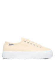 Superga Tenisówki Platform Leggera S2142ZW Beżowy. Brązowe trampki i tenisówki damskie Superga, bez wzorów, z materiału, bez zapięcia. Za 299.99 zł.