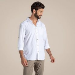 Koszula z długim rękawem Craghoppers Nosilife Nuoro II. Białe koszule męskie Craghoppers, na lato, m, bez wzorów, casualowe, bez kołnierzyka, bez ramiączek. Za 404.40 zł.