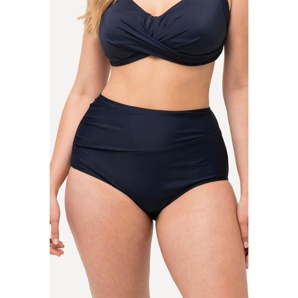 Damski Dół od bikini drapowanie wysoki stan. Niebieskie bikini damskie Ulla Popken, plus size, bez wzorów, plus size. W wyprzedaży za 100.99 zł.