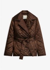 Lekka kurtka pikowana. Brązowe kurtki damskie bonprix, bez wzorów, eleganckie, bez kaptura. Za 219.99 zł.