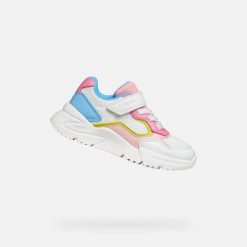 Buty GEOX J LOFTUS Biały. Białe obuwie sportowe damskie Geox, bez wzorów, z materiału, do biegania. Za 173.99 zł.