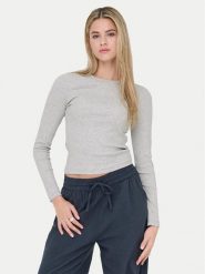 ONLY Bluzka Val 15371305 Szary Regular Fit. Szare bluzki damskie Only, xs, bez wzorów, z bawełny, bez kołnierzyka, bez ramiączek. Za 79.99 zł.