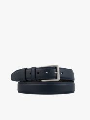 Granatowy pasek ze skóry licowej. Niebieskie paski damskie Brawo sp. z o.o., bez wzorów, ze skóry, eleganckie. Za 129.99 zł.
