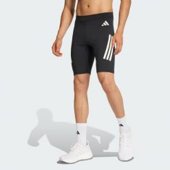 Legginsy adi365 Iconic Running short Tight. Czarne legginsy sportowe męskie Adidas, bez wzorów, krótkie, do biegania, climacool (adidas). Za 219.00 zł.