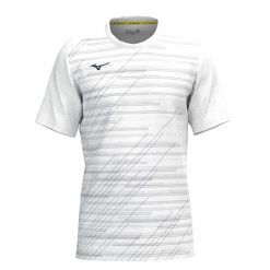 Koszulka Mizuno Team Chiba. Białe koszulki sportowe męskie Mizuno, bez wzorów, bez kołnierzyka, bez ramiączek, do piłki nożnej. Za 213.50 zł.