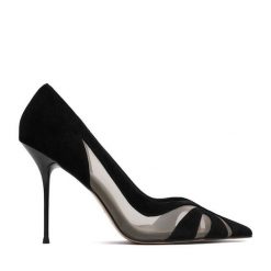 Szpilki Eva Minge. Czarne półbuty damskie Eva Minge, bez wzorów, bez obcasa, bez zapięcia. Za 429.99 zł.