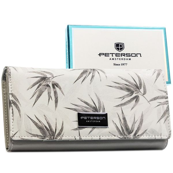 Elegancki, biały portfel damski ze skóry ekologicznej i naturalnej z systemem RFID PTN PX24-1-NPK Peterson. Białe portfele damskie bez wzorów, ze skóry ekologicznej. Za 119.99 zł.