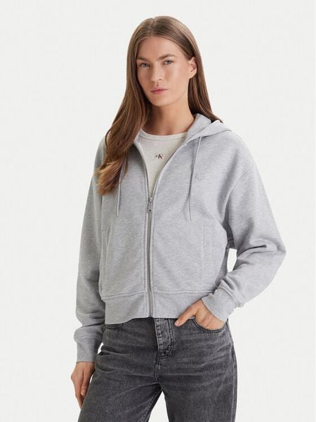 Calvin Klein Jeans Bluza Monogram LV047F208G Szary Relaxed Fit. Szare bluzy damskie Calvin Klein Jeans, xs, bez wzorów, z jeansu, bez kaptura. Za 449.99 zł.