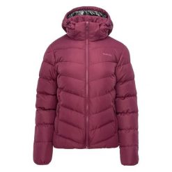 Kurtka Ocieplana Damska Zimowa Varmi. Fioletowe kurtki sportowe damskie Hi-tec, na zimę, bez wzorów, z puchu, bez kaptura, trekkingowe. Za 331.99 zł.