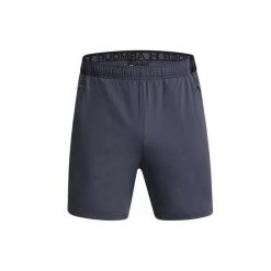 Krótkie spodenki Under Armour VANISH WOVEN 6in. Szare krótkie spodenki sportowe męskie Under Armour, xl, bez wzorów, z materiału, na fitness i siłownię. Za 201.90 zł.