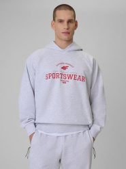 4F Bluza dresowa loose z kapturem męska - szara L. Szare bluzy męskie 4f, l, bez wzorów, z dresówki, z kapturem. Za 199.99 zł.