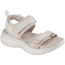 Sandały damskie Skechers Vapor Foam Laidback Moments. Brązowe sandały damskie Skechers, bez wzorów, z materiału, bez obcasa, bez zapięcia. Za 390.00 zł.