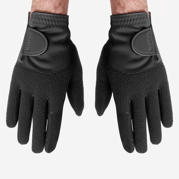 Rękawiczki do golfa męskie Inesis CW ciepłe. Czarne rękawiczki męskie INESIS, bez wzorów, z polaru, sportowe. Za 89.99 zł.