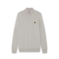 Sweter z bawełny merino z suwakiem na ćwierć Lyle & Scott. Brązowe swetry przez głowę męskie LYLE AND SCOTT, m, bez wzorów, z bawełny, bez kołnierzyka. Za 395.00 zł.