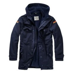 Parka z flagą Brandit BW. Niebieskie parki męskie Brandit, na zimę, xl, z aplikacjami, bez kaptura. Za 552.95 zł.