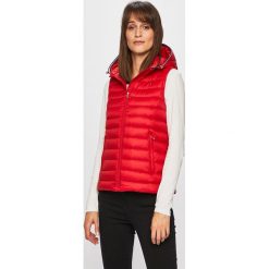 Tommy Hilfiger - Bezrękawnik puchowy. Czerwone kurtki damskie Tommy Hilfiger, l, bez wzorów, z materiału, bez kaptura. Za 639.90 zł.