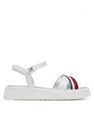 Tommy Hilfiger Sandały Sandal T4A2-33799-0273 S Biały. Białe sandały dziewczęce Tommy Hilfiger, ze skóry, bez zapięcia. Za 279.99 zł.