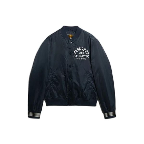 Kurtka Superdry Athletic Varsity Bomber. Niebieskie kurtki męskie Superdry., xl, bez wzorów, z materiału, na fitness i siłownię. Za 444.95 zł.