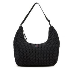Torebka Tommy Jeans. Czarne torebki do ręki damskie Tommy Jeans, bez wzorów, z jeansu, bez dodatków. Za 399.99 zł.