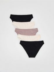 Bawełniane majtki typu bikini 5 pack - kremowy. Białe bikini damskie Reserved, l, bez wzorów. Za 69.99 zł.