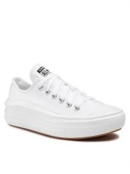 Converse Trampki Ctas Move Ox 570257C Biały. Białe trampki i tenisówki damskie Converse, bez wzorów, z materiału, bez zapięcia. Za 309.99 zł.