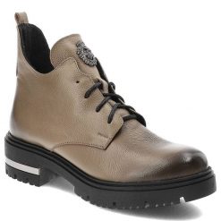 Beżowe Botki Lemar Damskie Eleganckie Obuwie. Brązowe kozaki damskie Lemar, ze skóry, bez obcasa. Za 319.00 zł.