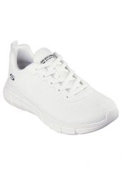 Buty do chodzenia damskie Skechers 117346W. Białe obuwie sportowe damskie Skechers, bez wzorów, z materiału, trekkingowe. Za 323.00 zł.