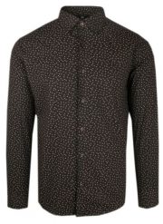 Elegancka Koszula o Taliowanym Kroju - Victorio - Brązowa, Mały Wzór. Brązowe koszule męskie Victorio, uniwersalny, bez wzorów, z bawełny, eleganckie, bez kołnierzyka, bez ramiączek. Za 195.00 zł.