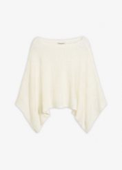 Sweter o kroju kimona z przędzy tasiemkowej. Białe swetry damskie bonprix, s, bez wzorów, bez kołnierzyka, bez ramiączek, bez kaptura. Za 107.99 zł.