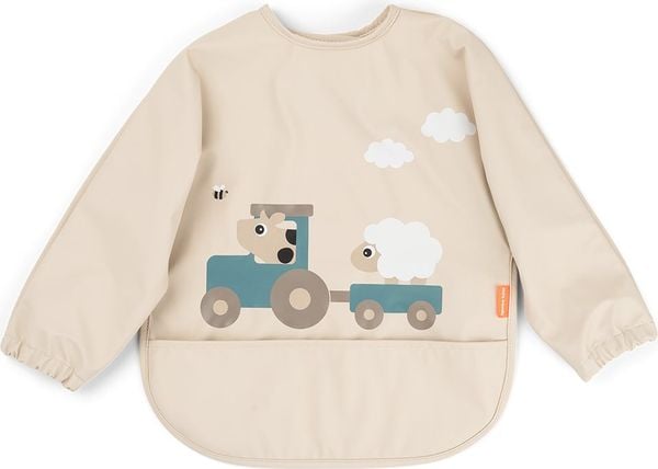 Śliniak z rękawami Tiny Farm 6-18 m piaskowy. Śliniaki dla dzieci Done by deer, bez wzorów. Za 99.00 zł.