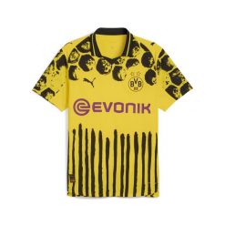 Męska autentyczna koszulka KIDSUPER × BORUSSIA DORTMUND PUMA. Czarne koszulki sportowe męskie Puma, m, bez wzorów, bez kołnierzyka, bez ramiączek, do piłki nożnej. Za 699.00 zł.