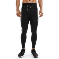 Męskie legginsy do biegania Fitness Siroko Savage. Czarne legginsy sportowe męskie SIROKO, m, bez wzorów, z dzianiny, do biegania. W wyprzedaży za 106.00 zł.