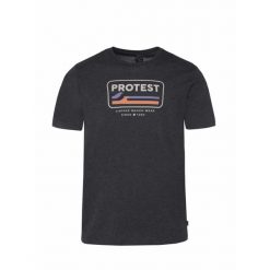 Koszulka Protest Prtcaarlo. Czarne koszulki sportowe męskie Protest, na lato, bez wzorów, z bawełny, bez kołnierzyka, bez ramiączek, trekkingowe. W wyprzedaży za 79.90 zł.