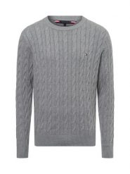 Tommy Hilfiger sweter Mężczyźni drobna dzianina szary, M. Szare swetry przez głowę męskie Tommy Hilfiger, m, bez wzorów, z bawełny, bez kołnierzyka. Za 569.95 zł.