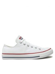 Converse Trampki Chuck Taylor All Star Ox M7652C Biały. Białe trampki i tenisówki damskie Converse, bez wzorów, z materiału, retro, bez zapięcia. Za 259.99 zł.
