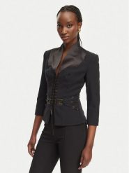 Elisabetta Franchi Marynarka GI-202-61E2-V590 Czarny Regular Fit. Czarne żakiety damskie Elisabetta Franchi, bez wzorów, z syntetyku. Za 2,509.00 zł.